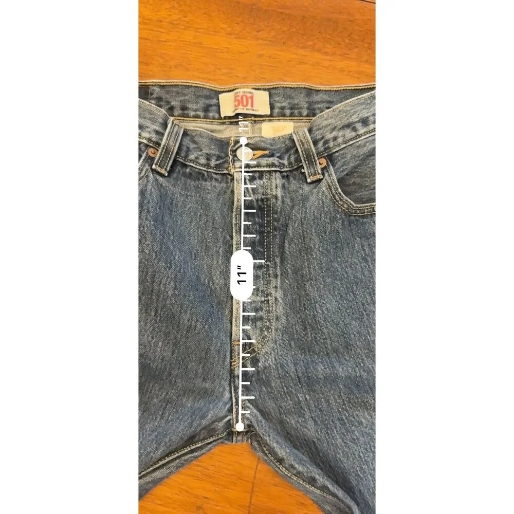Levi's 501 Original Jeans Men's 34x29 Straight Leg Button Fly Blue Denim